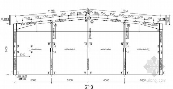 欧式二层建筑结构施工图资料下载-二层钢结构超市建筑结构施工图（原创）