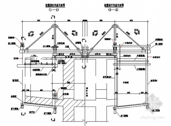 14米三角屋架设计图资料下载-大跨度主桥箱梁悬浇三角挂篮设计图