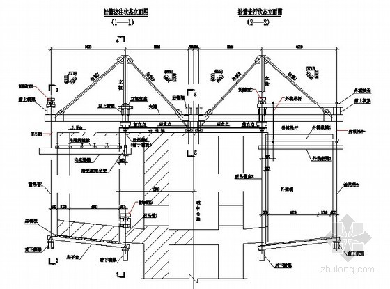 星三角启动二次图纸识图资料下载-大跨度主桥箱梁悬浇三角挂篮设计图