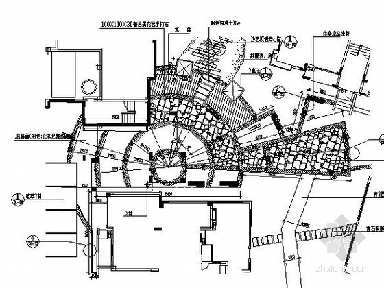 园路砖施工图资料下载-某小区局部节点景观施工图