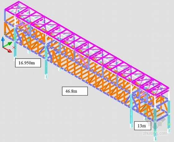 72米跨度厂房资料下载-[北京]工业厂房钢天桥安装施工方案（最大跨度46.8m）