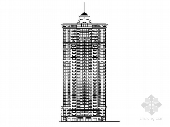 某七层古典风格资料下载-[中山]某32层欧式风格商住楼建筑施工图（106.4米）