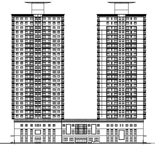 26层建筑施工图纸资料下载-26层商住楼建筑施工图