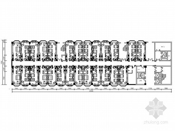 大型商业建筑平面CAD资料下载-某大型花园酒店房型平面分布CAD图块下载