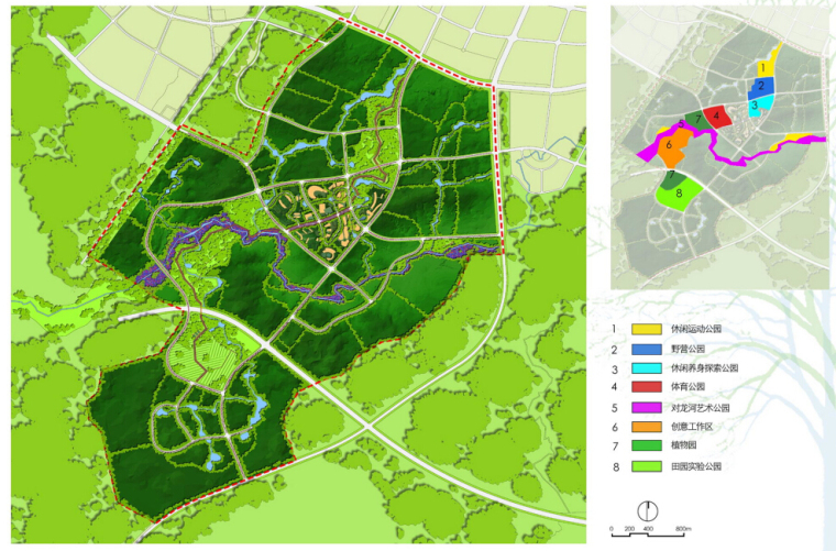 [云南]自然山林大学城景观规划方案-景观总平面图