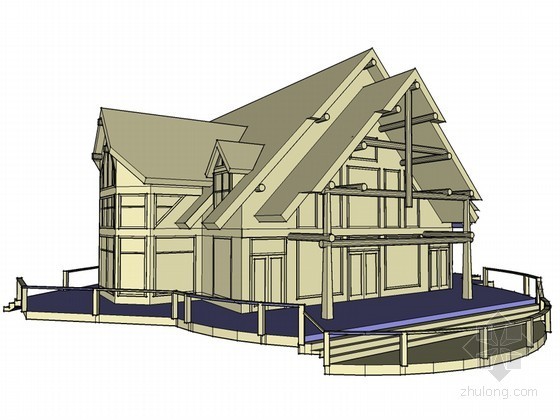 Sketchup模型材质资料下载-住宅楼建筑SketchUp模型下载