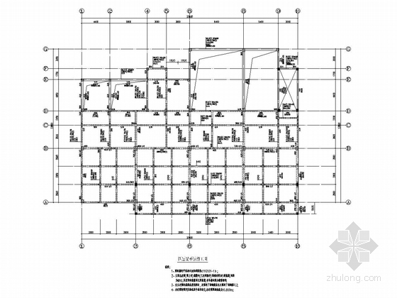 2000平四层框架结构社区幼儿园建筑结构施工图-四层梁平法施工图