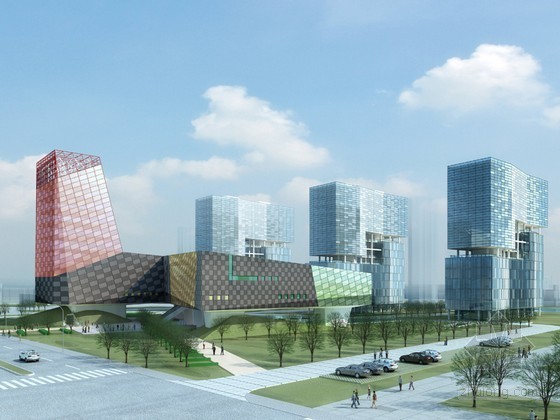 广联达综合3层办公楼模型资料下载-时尚办公楼3D模型下载