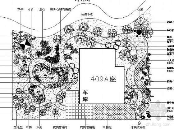 联排别墅景观设计施工图资料下载-武汉某别墅景观设计施工图