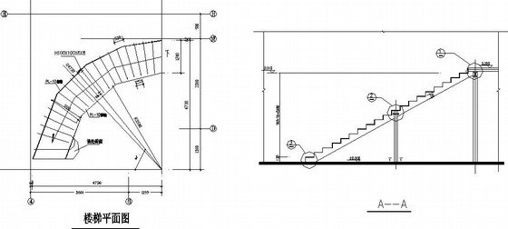 三层轻钢别墅结构施工图(坡屋顶 弧形楼梯)- 