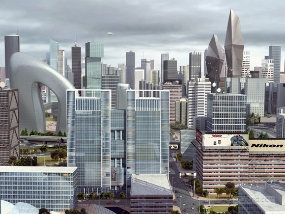 高层建筑3D模型资料下载-城市高层建筑3D模型下载