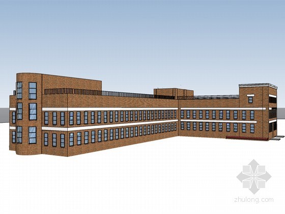 新闻传播学院楼设计资料下载-某传播病理学办公楼建筑SketchUp模型