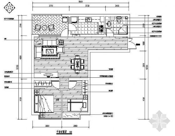 住宅空间设计图纸资料下载-某一居室设计图纸