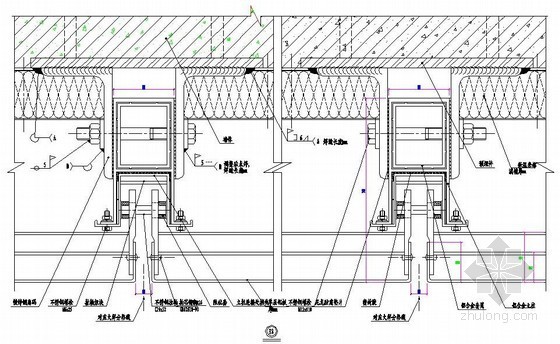 幕墙立柱插芯节点图资料下载-铝板幕墙立柱接头处横剖节点图