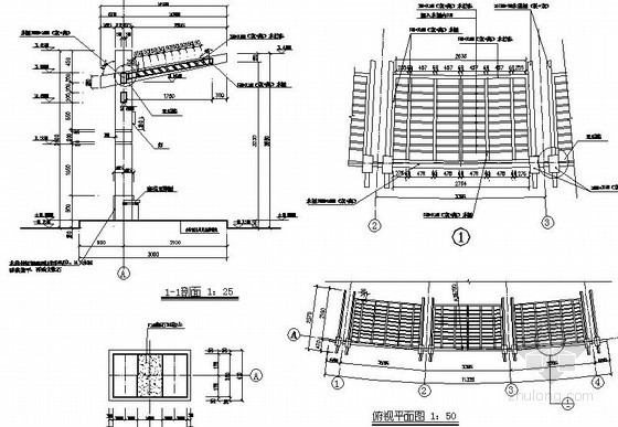 单臂景观廊架资料下载-单臂花架施工详图