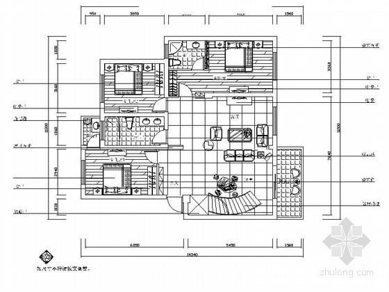 家装室内装修设计dwg资料下载-跃层家装室内装修图（含效果）