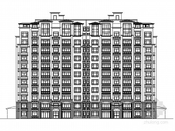 2层住宅户型资料下载-[上海]某十二层板式商品住宅楼建筑施工图