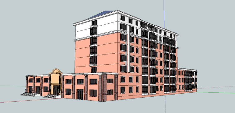 居住区公共服务建筑资料下载-居住区建筑模型