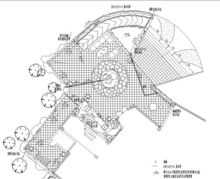 [四川]香格里拉花园环境景观工程施工图设计（给排水设计）-YS-J02.1、2号架空层给排水平面图