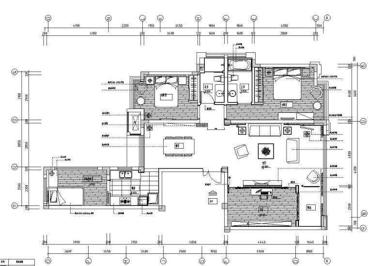 林开新-融侨锦江悦府样板房施工图设计（包含实景图）-平面布置图