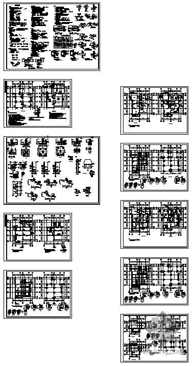 别墅异形结构施工总结资料下载-某异形柱框架别墅结构图