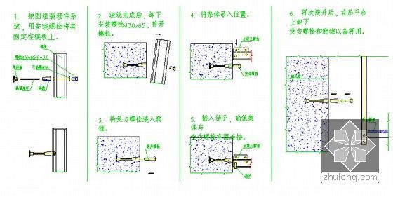 [贵州]岩溶不良地质区7km双向四车道高速公路实施性施工组织设计110页（路桥隧）-模板及架体预埋件安装图