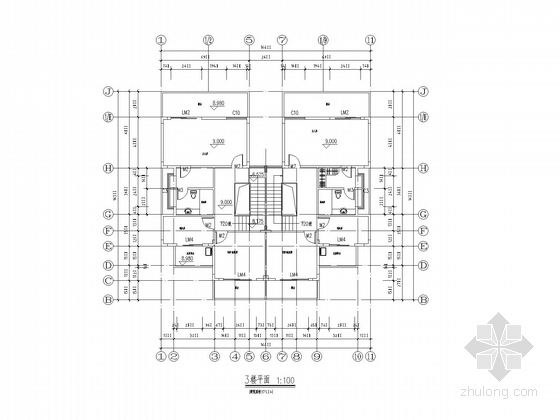 某三层独栋别墅建筑施工图-住宅平面图