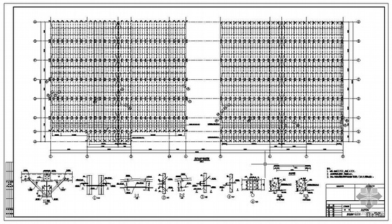 牵引变电所主接线cad图资料下载-包头某生产线主生产车间结构设计图