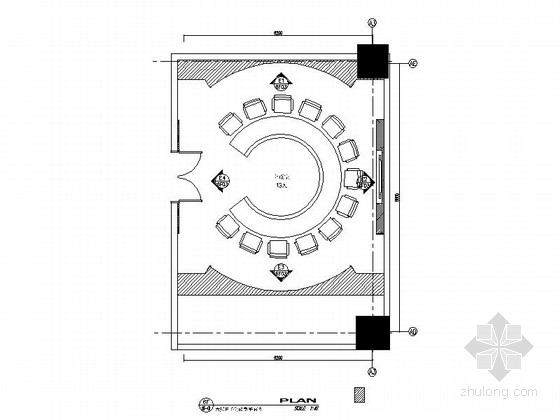 现代商务会议室设计施工图资料下载-[昆山]现代五星级商务酒店会议室装修施工图