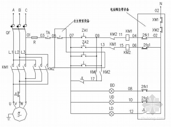 水泵变频控制原理资料下载-水泵电动阀控制原理图