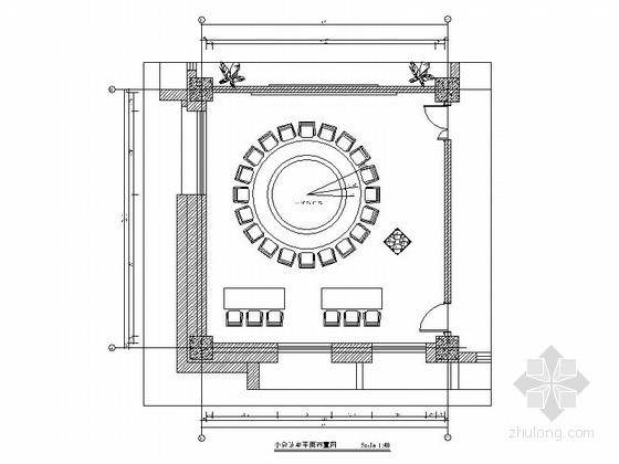 小会议室装修图纸资料下载-某小会议室室内设计装修图