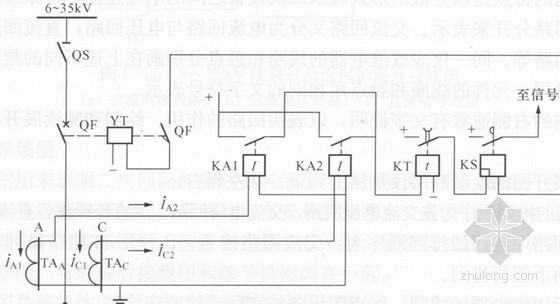 [经典]二次回路基础知识汇总讲义-6-35KV线路过电流保护的原理接线图 