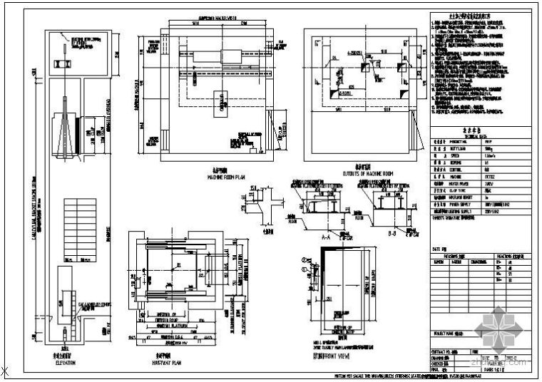 货梯详图资料下载-某货梯（FOVF500双通）节点构造详图
