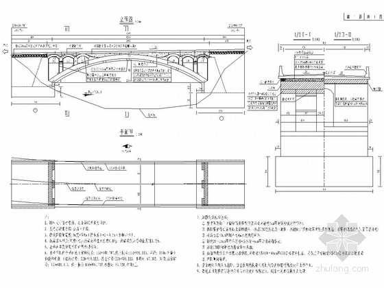 公路设计dwg资料下载-二级公路石拱桥工程加固设计套图（16张）