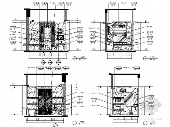 [天津]现代风格快捷酒店设计CAD施工图（含效果图）-[天津]快捷酒店设计CAD施工图立面图