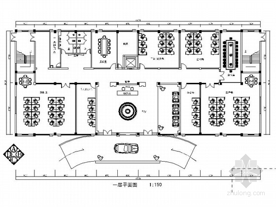 4层办公楼装修设计图纸资料下载-[浙江]超全面电器公司四层办公楼室内CAD施工图