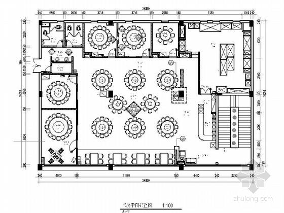 餐馆建筑平面图资料下载-[东莞]中式风格二层连锁餐馆室内装修图（含效果）