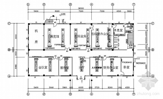 小型三层办公楼模型资料下载-某三层办公楼VRV空调图纸