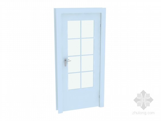 白色卧室门3D模型下载
