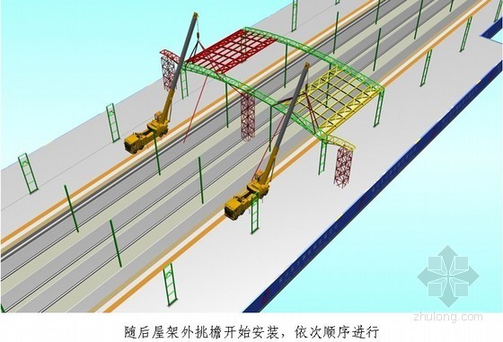 [辽宁]车站站台雨棚钢结构施工方案（压型钢板屋面）