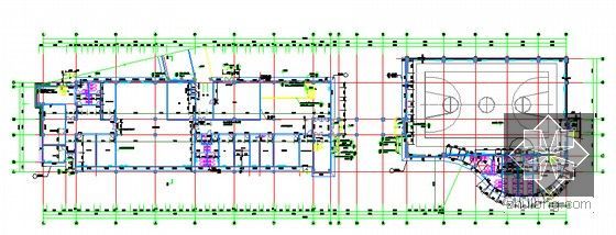 [山东]新建小学建筑安装工程预算书(含施工图纸)-教学楼负一层平面图