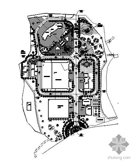 某厂区绿化规划平面图资料下载-某工厂厂区景观规划平面图