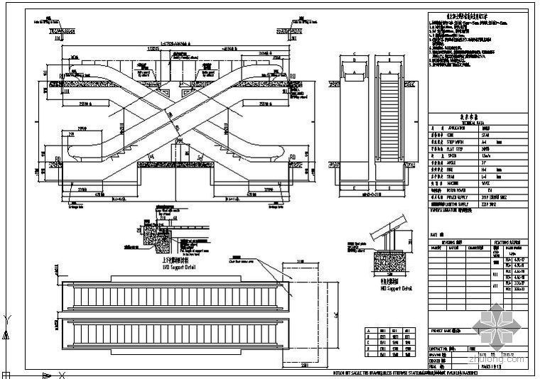 扶梯装修节点资料下载-某标准扶梯（STAR 30°交叉）节点构造详图