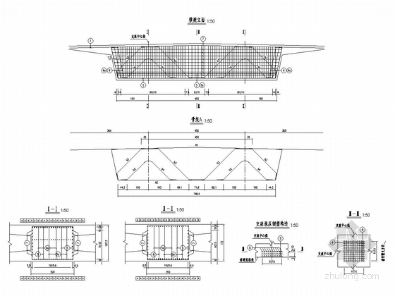 4×25m+（25+32+25）m现浇预应力等截面连续箱梁桥施工图设计100张-中横梁钢筋构造图