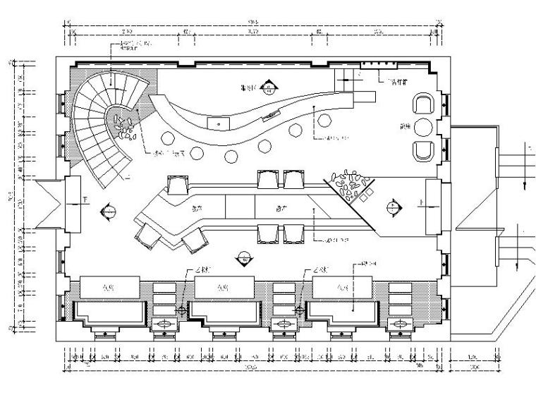 室内设计效果图CAD资料下载-[晋江]特色复古酒吧室内设计CAD施工图（含效果图）