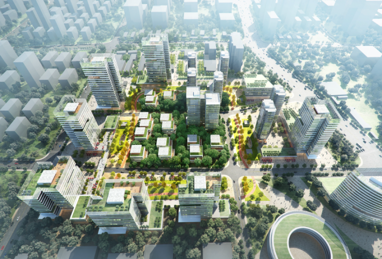 高新区工业园区设计资料下载-[上海]乔高高新科技产业园建筑设计概念方案文本