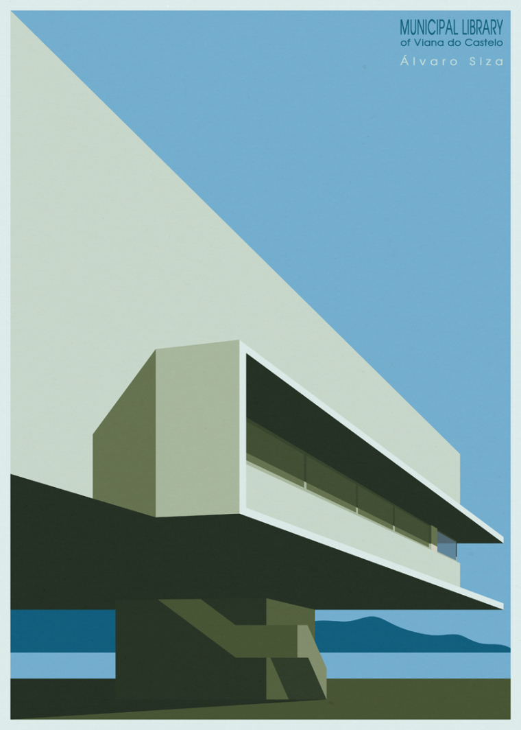 中小学图书馆建筑设计资料下载-André Chiote用插画展现图书馆与众不同的一面
