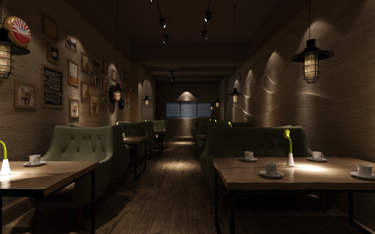 [新疆]loft风格铂晶湾咖啡厅设计施工图（附效果图）-名师联 (9)