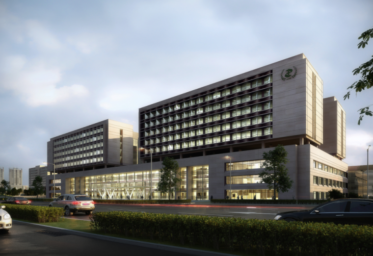 江南医院建筑设计方案文本+CAD-透视图