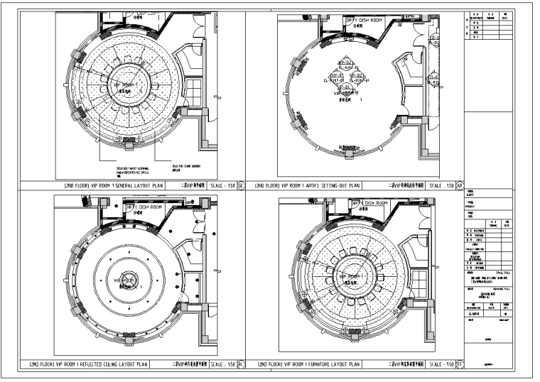 2000平米餐厅施工图资料下载-某2000平米中餐厅室内装修设计施工图（32张）